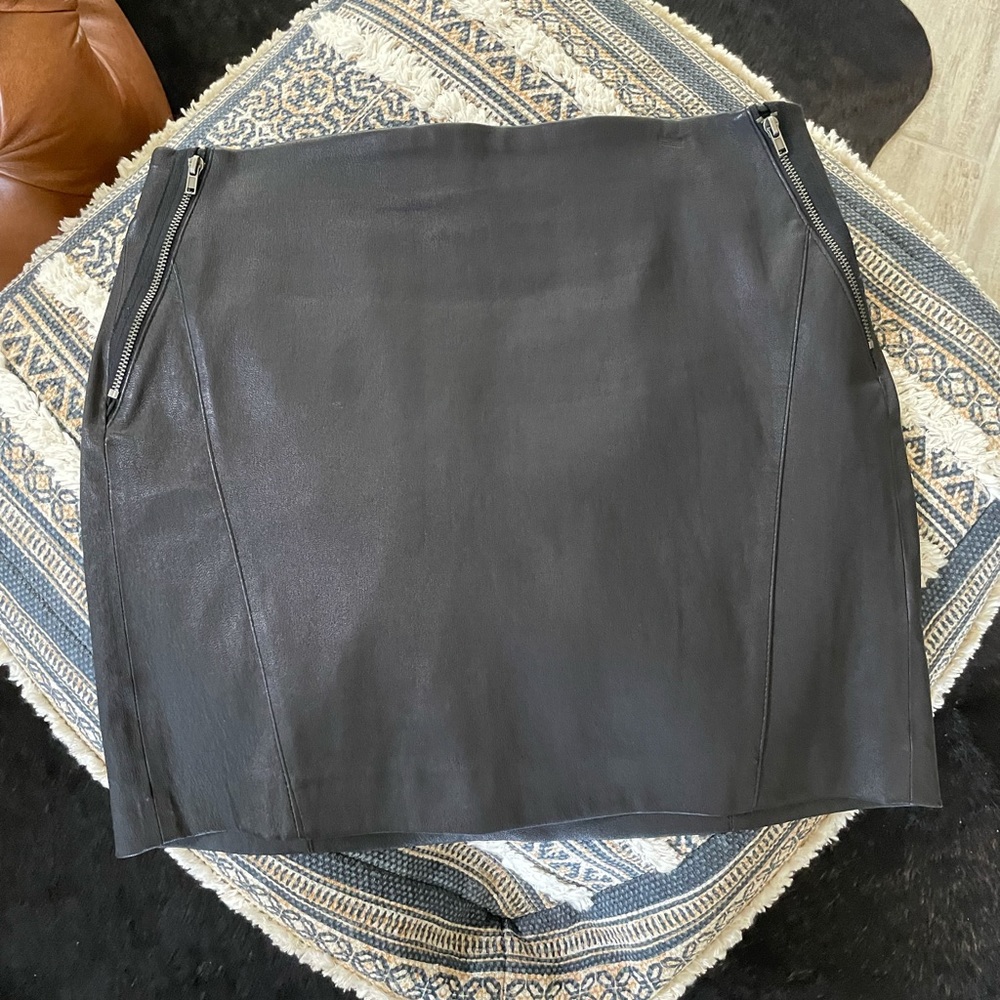 Theory leather mini skirt